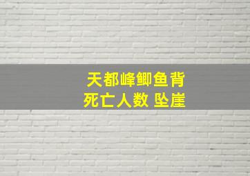 天都峰鲫鱼背死亡人数 坠崖